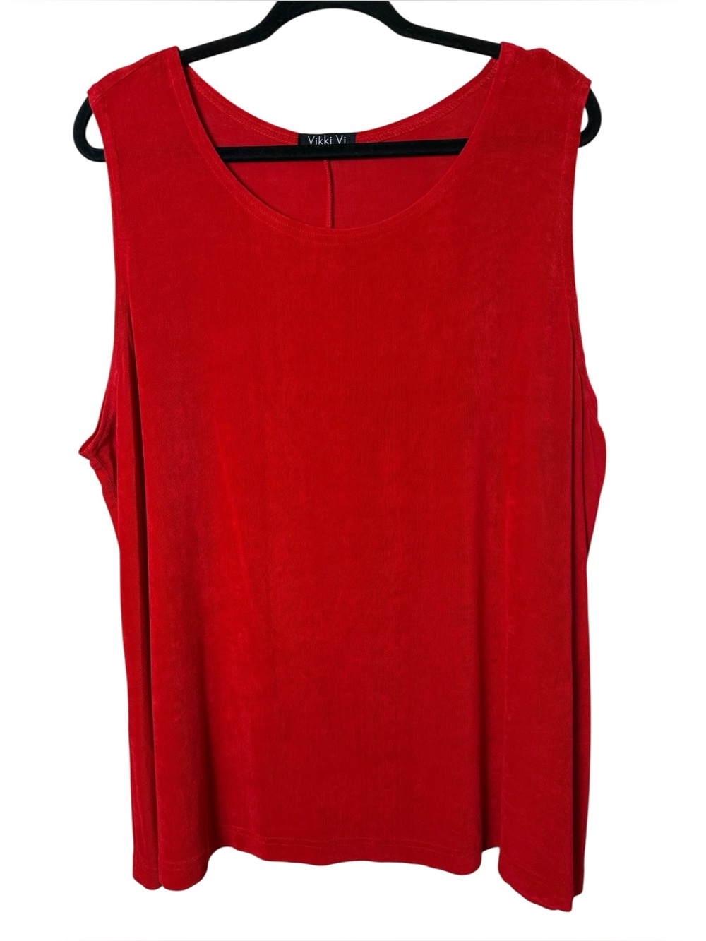 Vikki Vi 2X Red Sleeveless Scoop Neck Tank Top